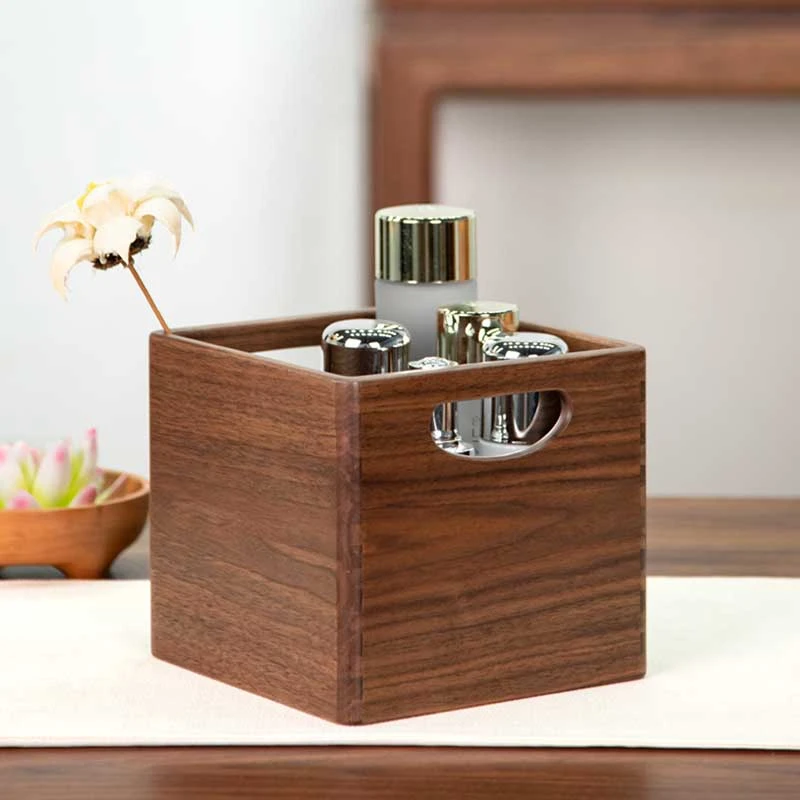 园昌  北美黑胡桃迷你百宝箱18*18*16桌面收纳箱家用实用居家好物