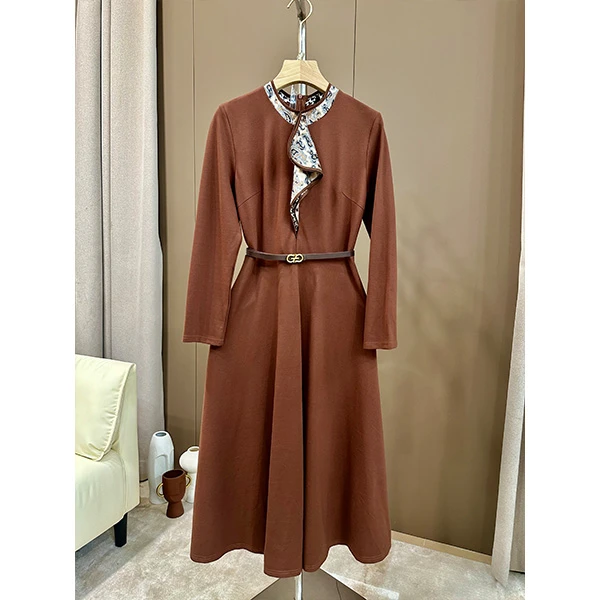 蒥芳菲国风长袖收腰气质秋季复古中式中国风女装连衣裙SS1023