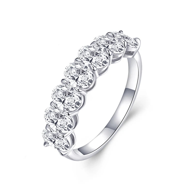 实验室培育钻石铂金PT950椭圆30分七公主款百搭2.1克拉排戒指蛋形