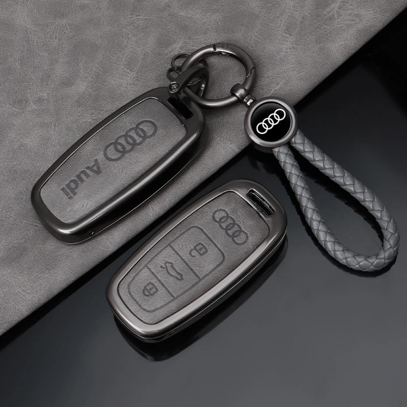 适用奥迪钥匙套19-24款A6L包A7L A8L A3L金属扣Q4 Q6 Q7 Q8保护壳
