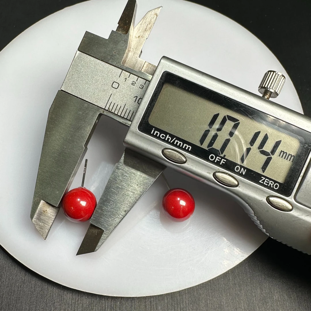 含辰砂工艺品10mm朱砂耳钉大气款