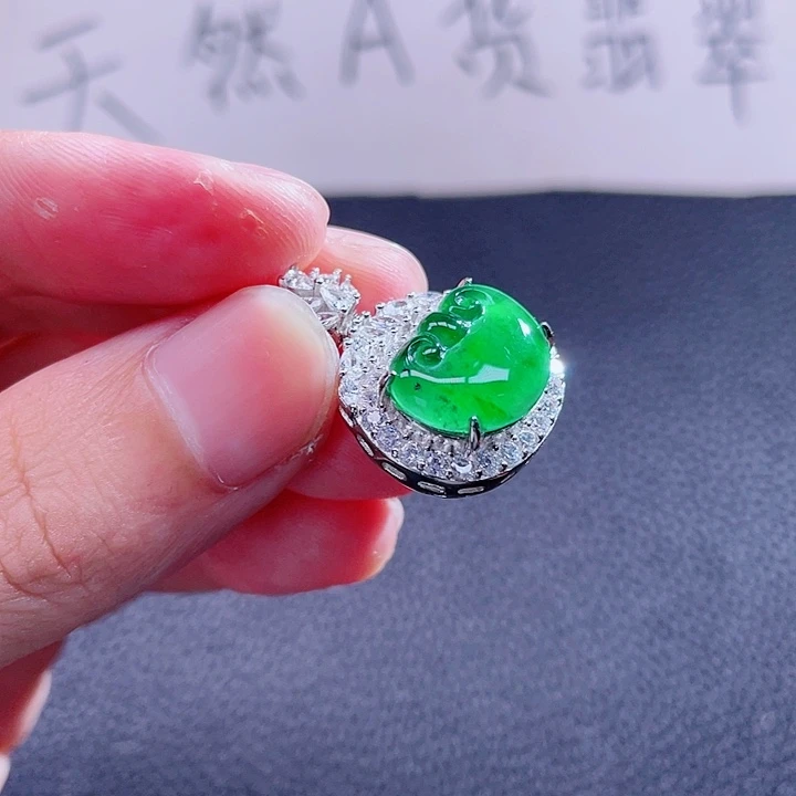 翡翠颈饰银S925镶嵌999999999