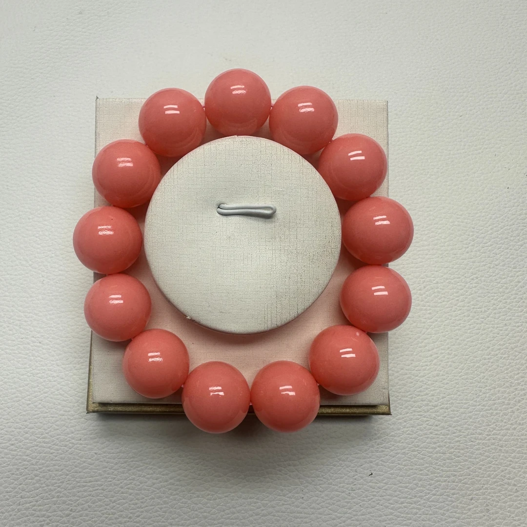 【沐言优选】粉色孩儿面18m手链A291