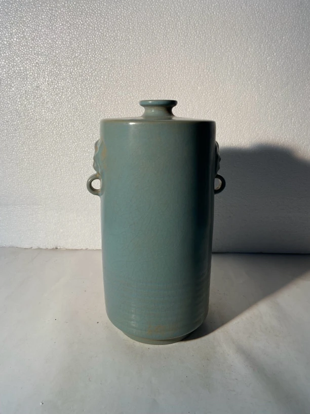 汝窑双系梅瓶，一线货源，低价出售，有缘者得。陶瓷天青釉天青色