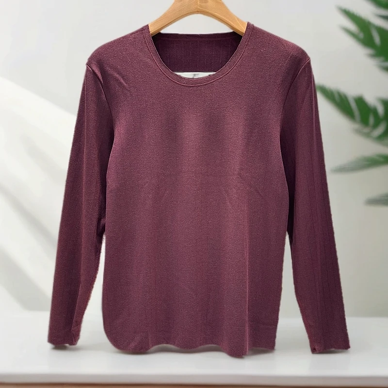 【男士条纹发热纤维单件上衣】D3124随心裁裸感保暖休闲百搭简长袖