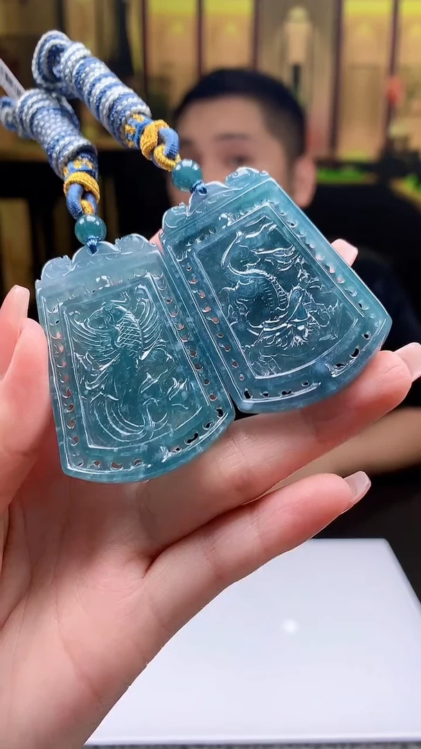 【闪购商品】定制翡翠未镶嵌8039jj-毛货挂件对牌66