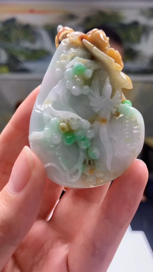 【闪购商品】定制翡翠未镶嵌8027yx-毛货挂件64