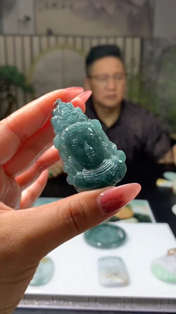 【闪购商品】定制翡翠未镶嵌8002ld-毛货挂件45