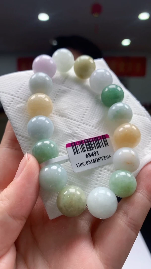 【闪购商品】定制翡翠未镶嵌8035yx-毛货手串53