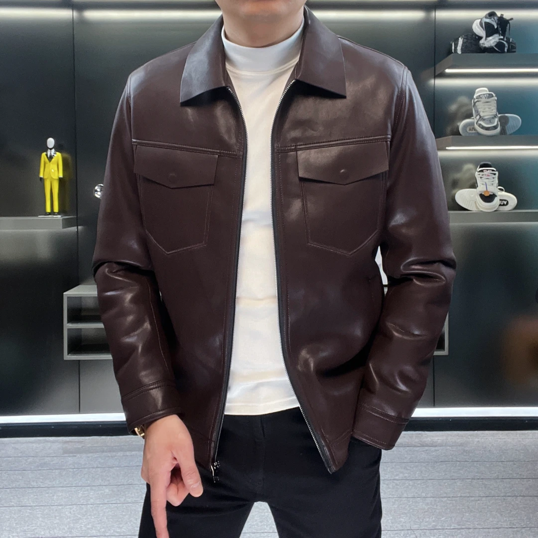 清仓【夹克羽绒服】975男士捺帕蛋白皮90白鸭绒外套冬季轻商务欧货