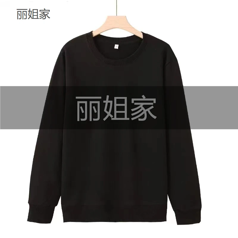 丽姐秋季百搭气质休闲显瘦黑色长袖款韩版圆领潮牌洋气卫衣 女 梵