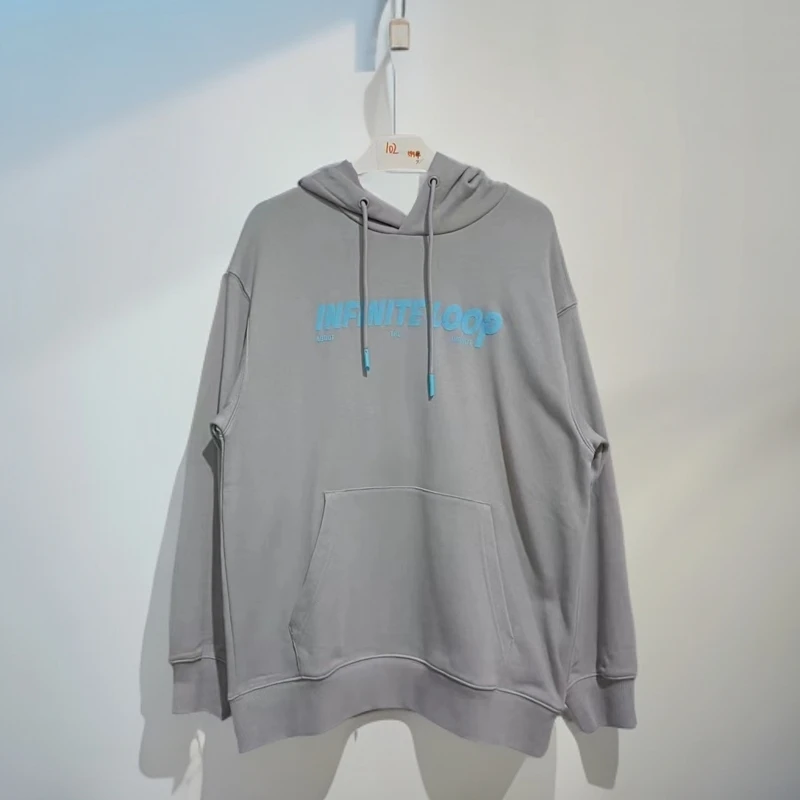 男女同款，潮牌蓝色字母印花连帽休闲卫衣4132（16158）