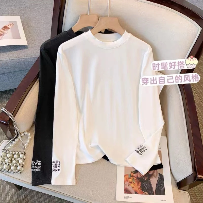 AMAZCOOL 2024女士时尚秋冬潮流遮肉长袖打底T恤958