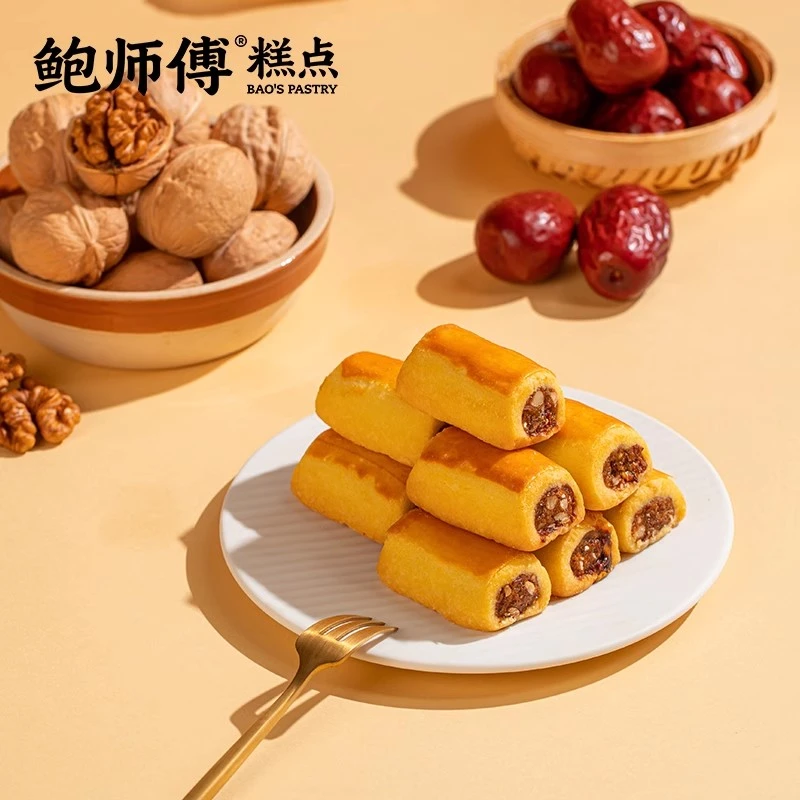 鲍师傅糕点枣泥核桃酥一袋