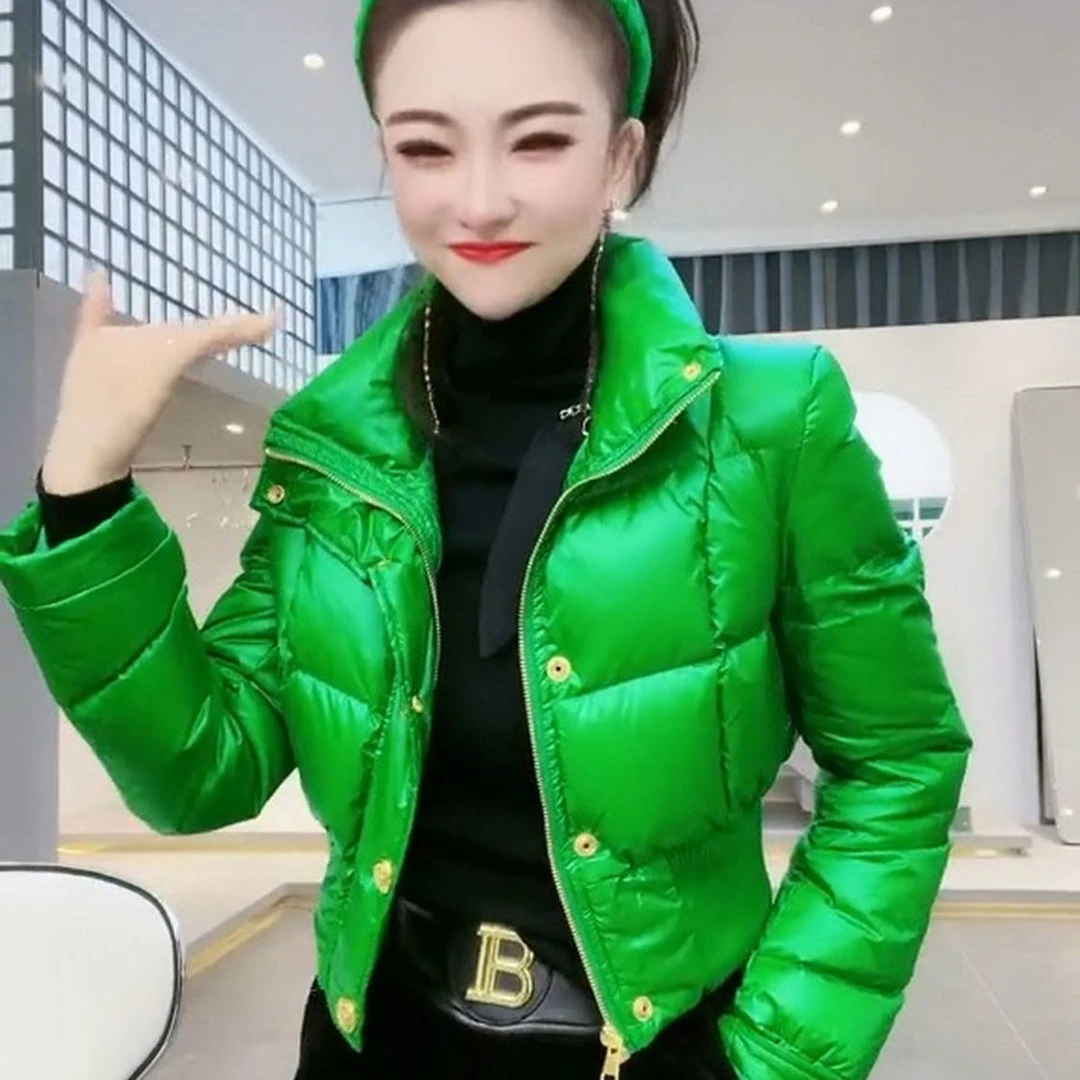 欧货纯色棉袄外套女装2024秋冬新款时尚气质修身显瘦保暖洋气棉衣