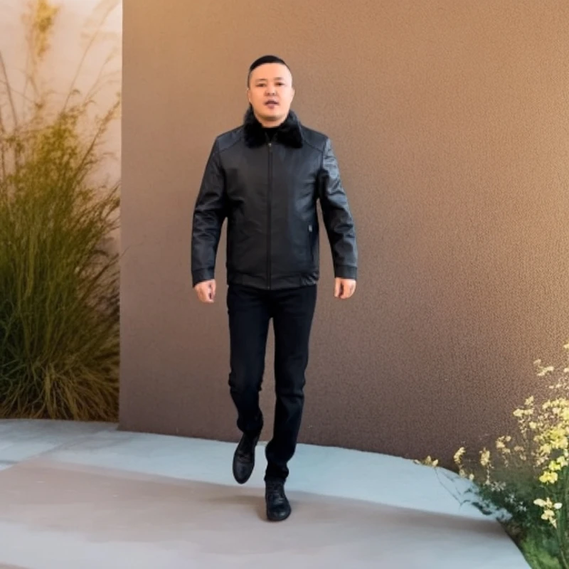 爸爸款中年羊皮皮衣水貂领脱卸水貂内胆