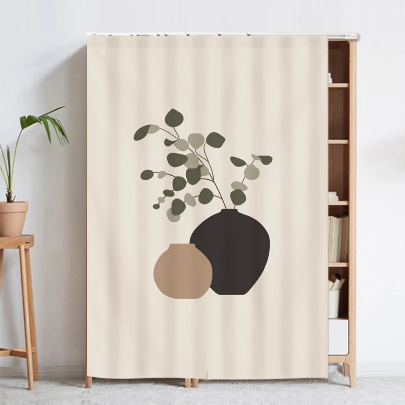 无门柜子遮挡帘衣柜衣帽间门帘置物架书架防尘帘柜门布帘免打孔