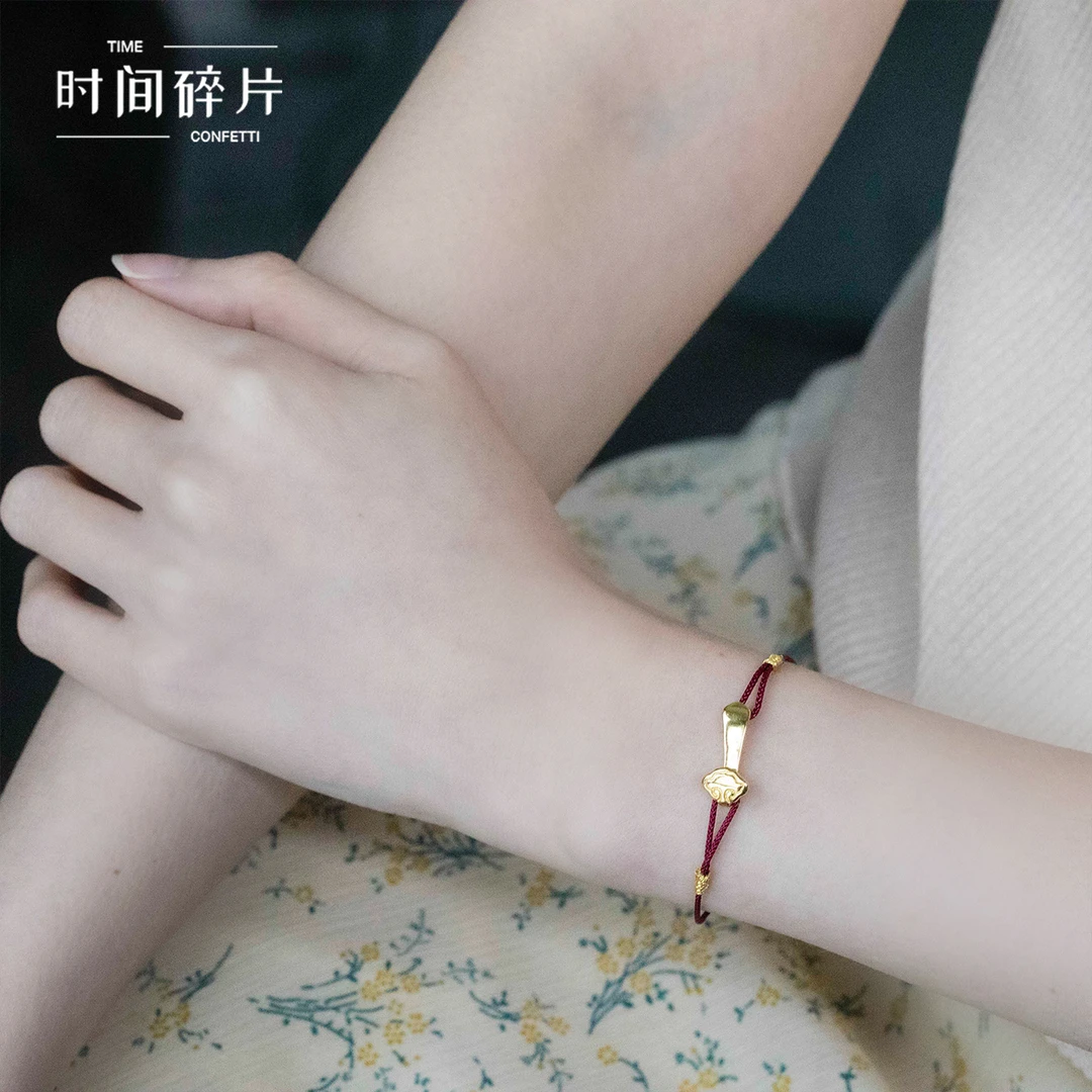 925银布艺手链 【孙二娘】如意古法本命年红绳手饰T&C 4406