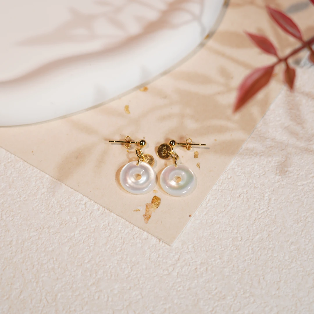 吉珂 非金属耳饰 【澈玥】S925银贝壳耳饰时尚百搭