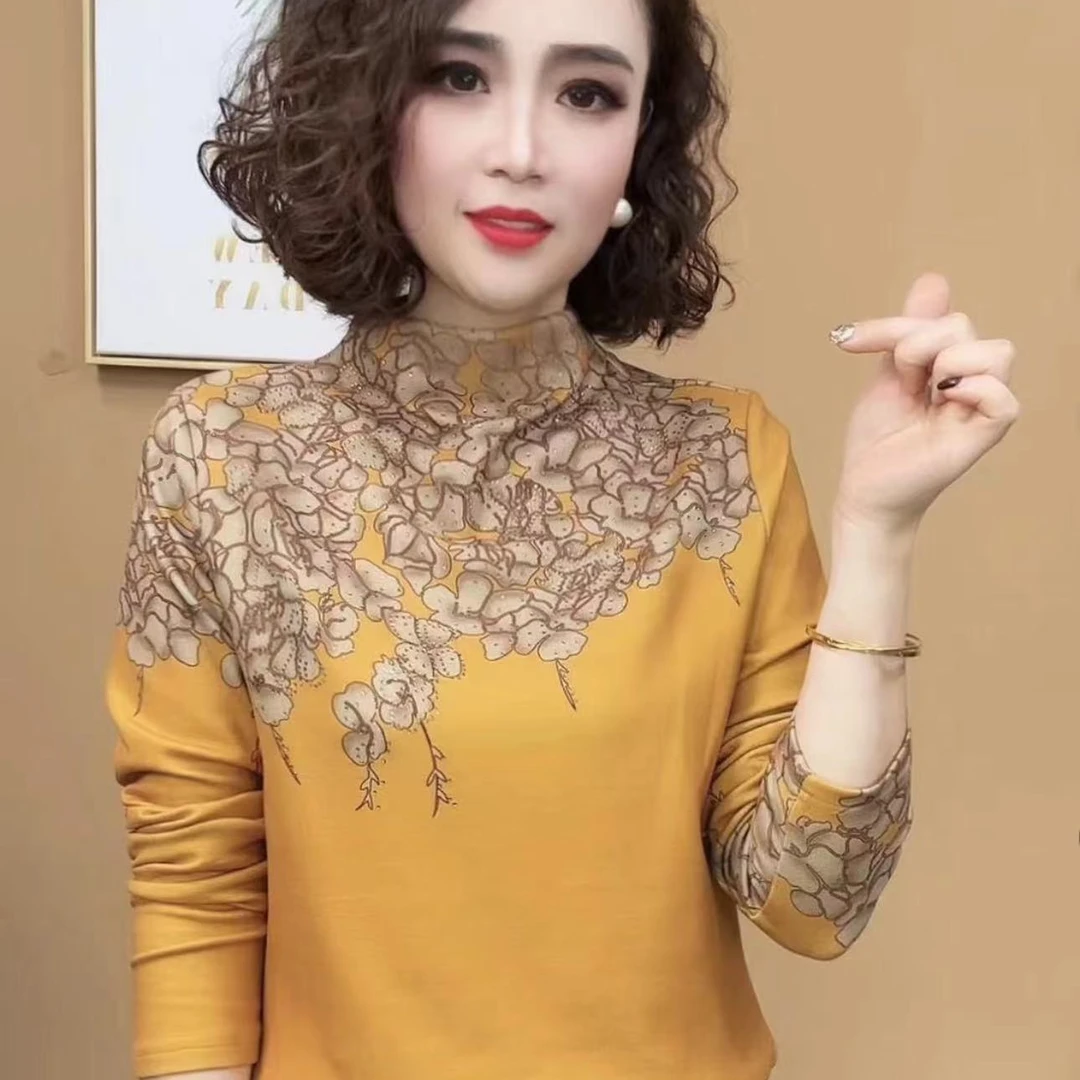 2024新品时尚冬季半高领长袖减龄长袖打底衫女士显瘦上衣#658