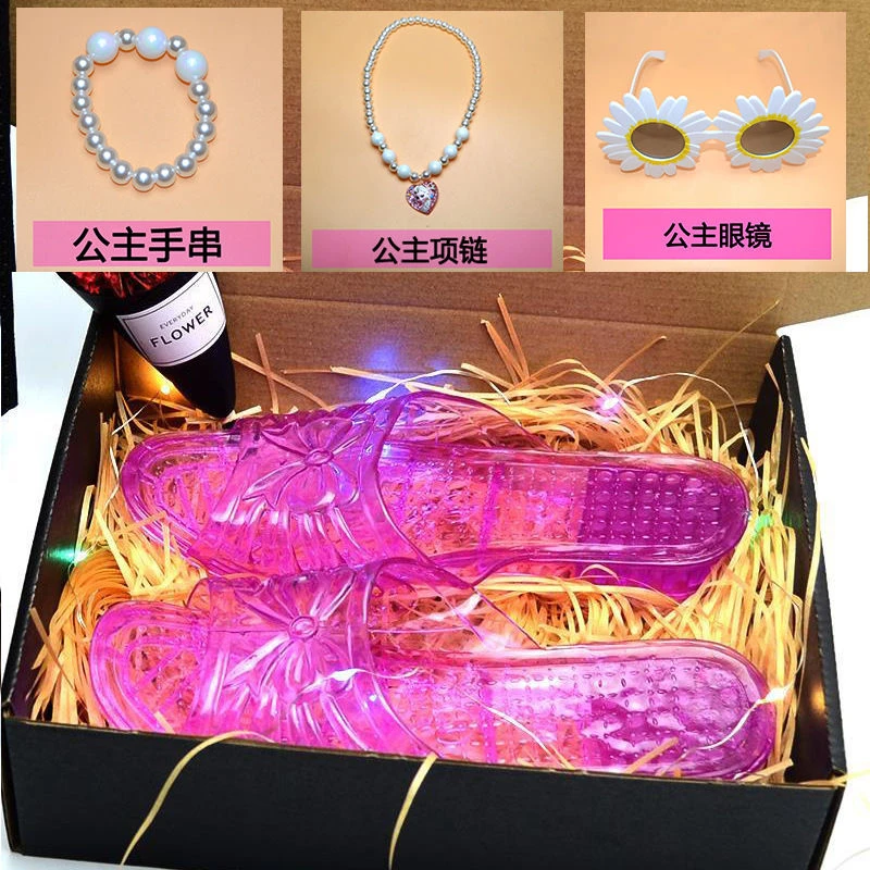 恶搞怪惊喜公主水晶拖鞋生日礼物送女朋友闺蜜老婆奇葩沙雕创意