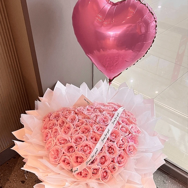 【同城配送】送女友52朵玫瑰花店花束送闺蜜老婆求婚订婚款速递下单