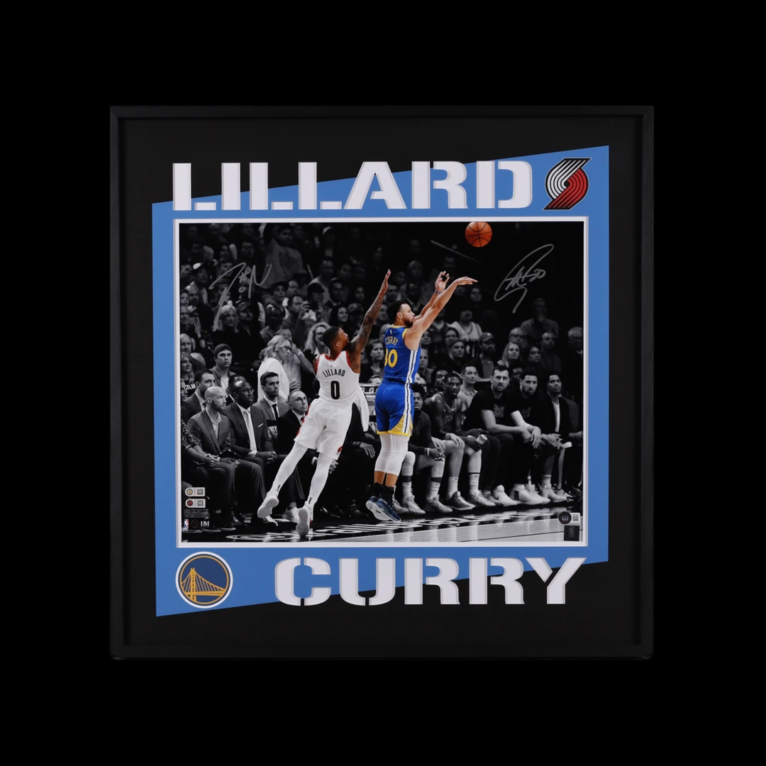 库里、利拉德双签海报照片装裱版2