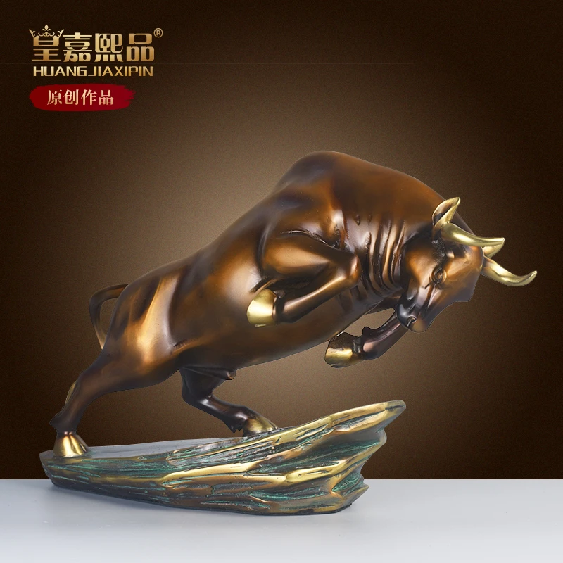 全铜牛摆件牛转乾坤华尔街牛酒柜客厅办公室桌面装饰品摆设工艺品