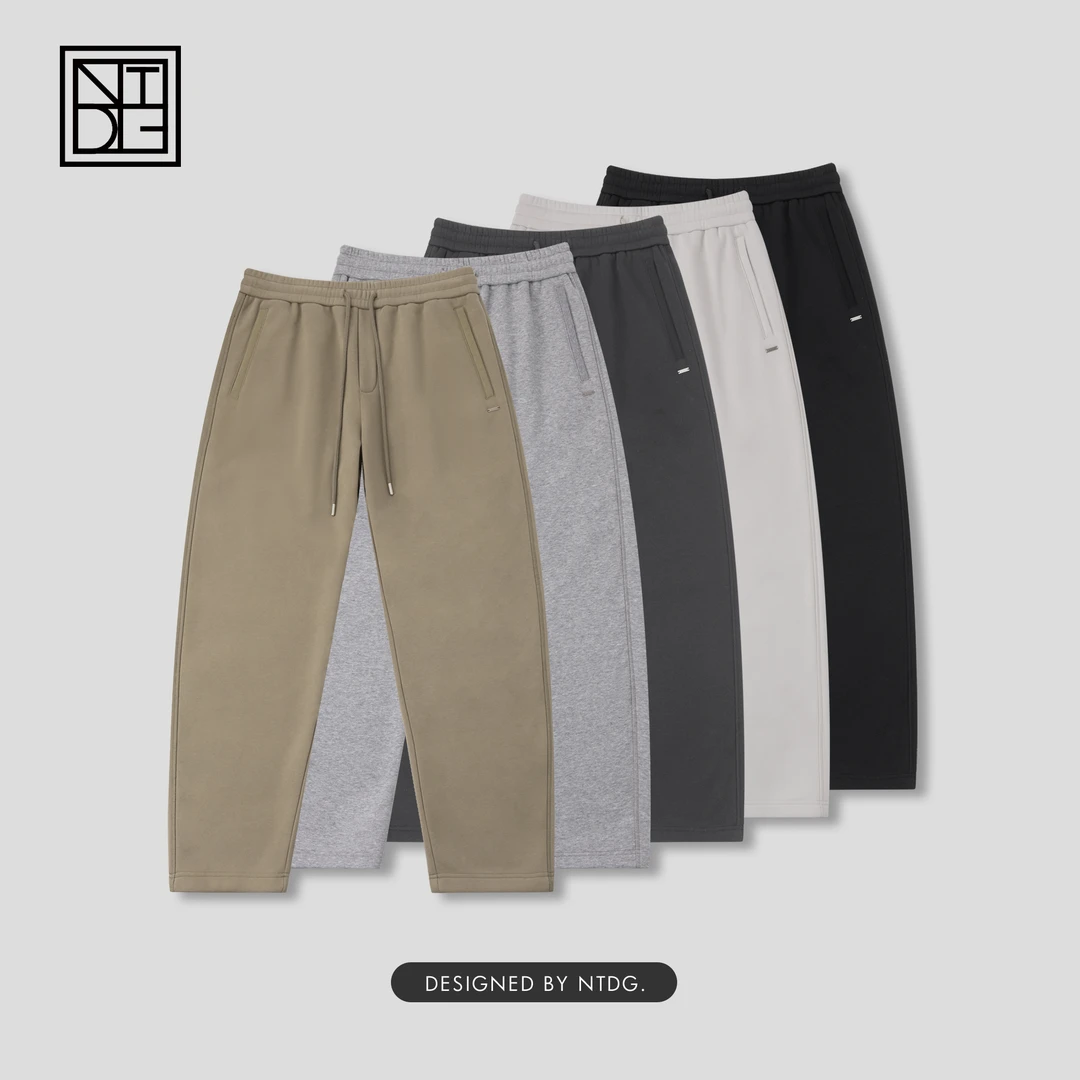 冬季曼巴棉简约纯色加绒加厚休闲通勤卫裤9W0851