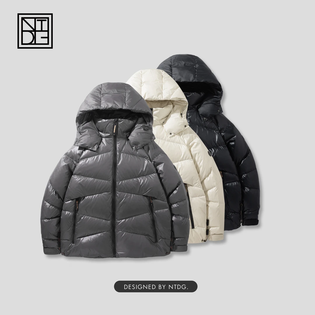 F8冬季纯色防风保暖加厚连帽羽绒服DC8868