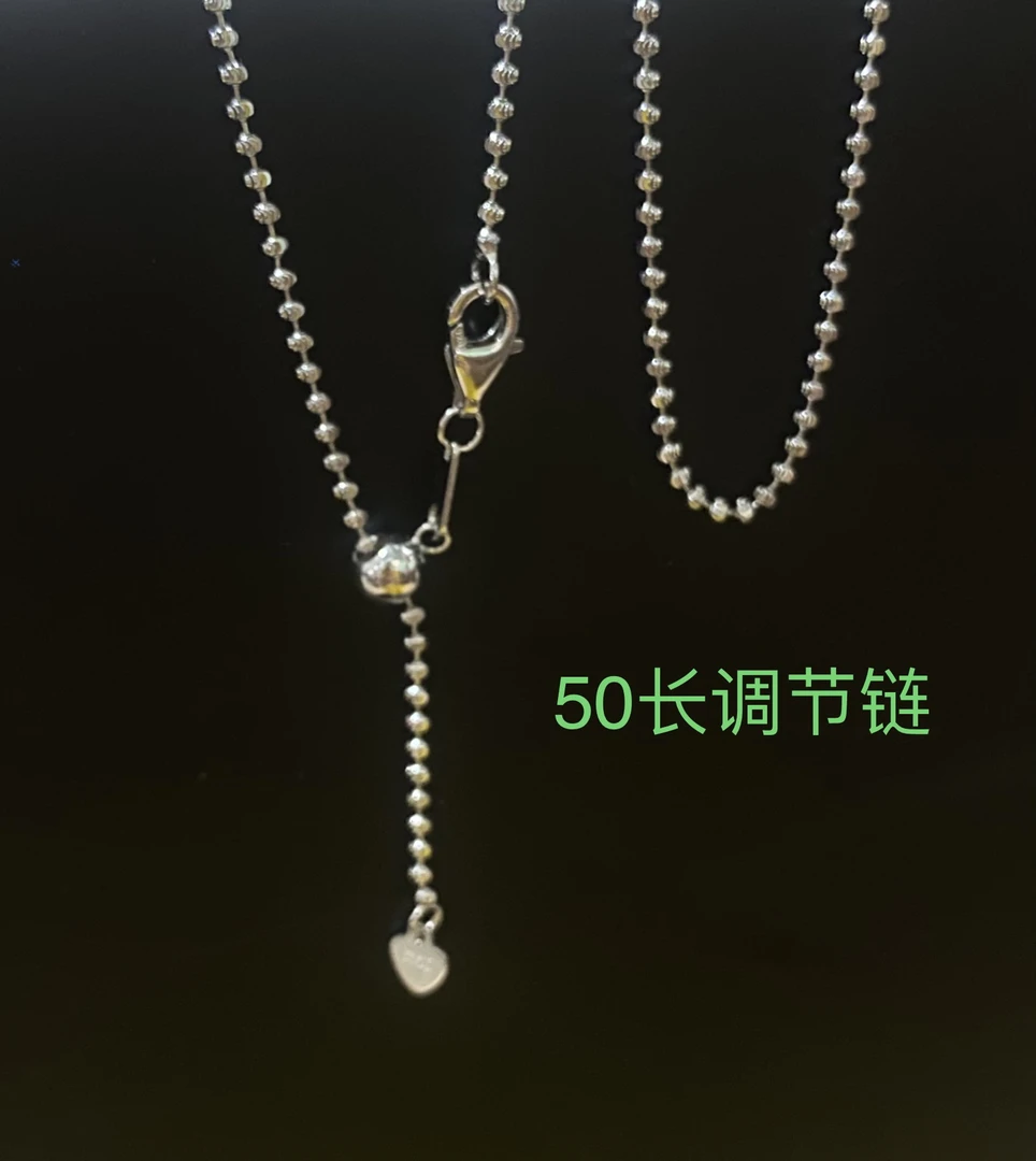 链子925银 可调节精工意大利南瓜链精致百搭简约总50cm项链