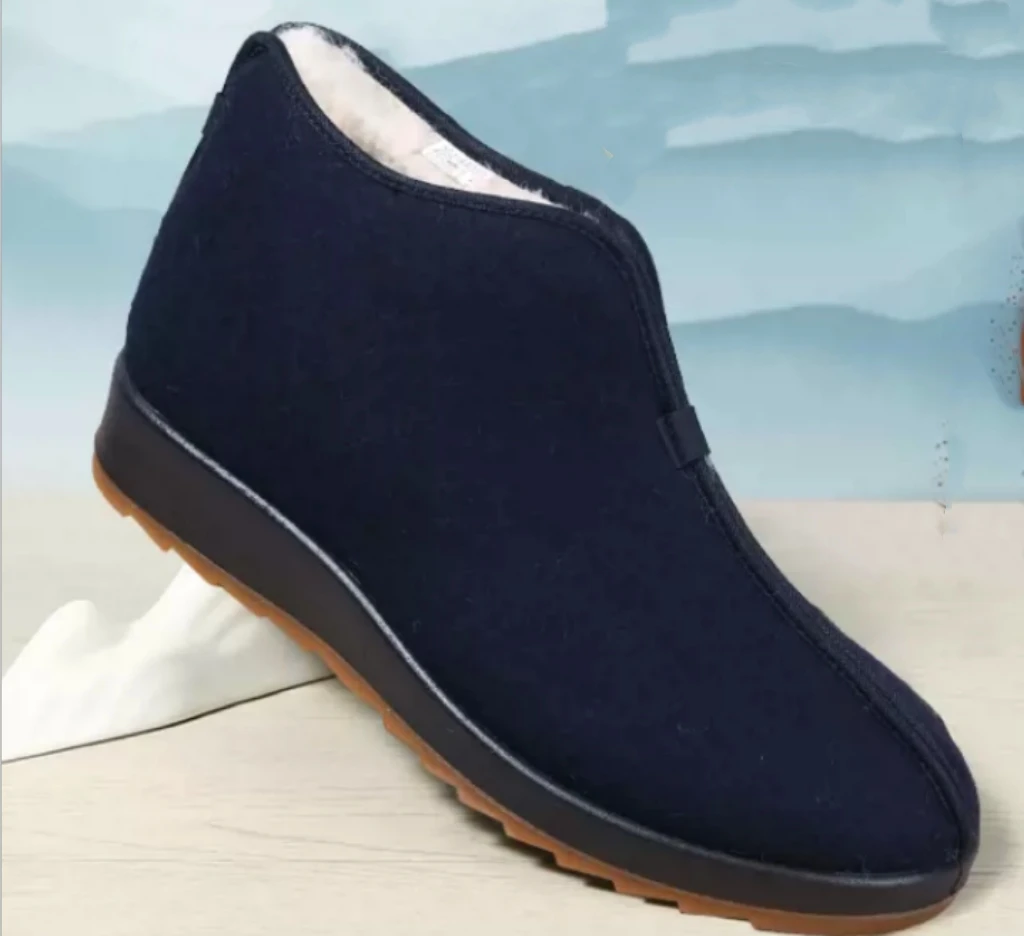 老美华冬季男士骆驼鞍棉布鞋444101037