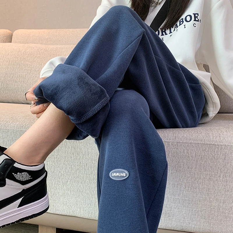 卫裤女春秋冬季宽松束脚运动裤女2025新款直筒休闲裤女加长阔腿裤