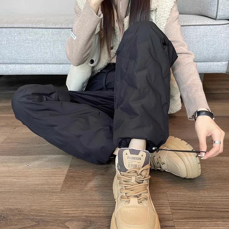 东北极寒羽绒裤女外穿冬季加绒加厚2025新款零下40度防寒冲锋棉裤