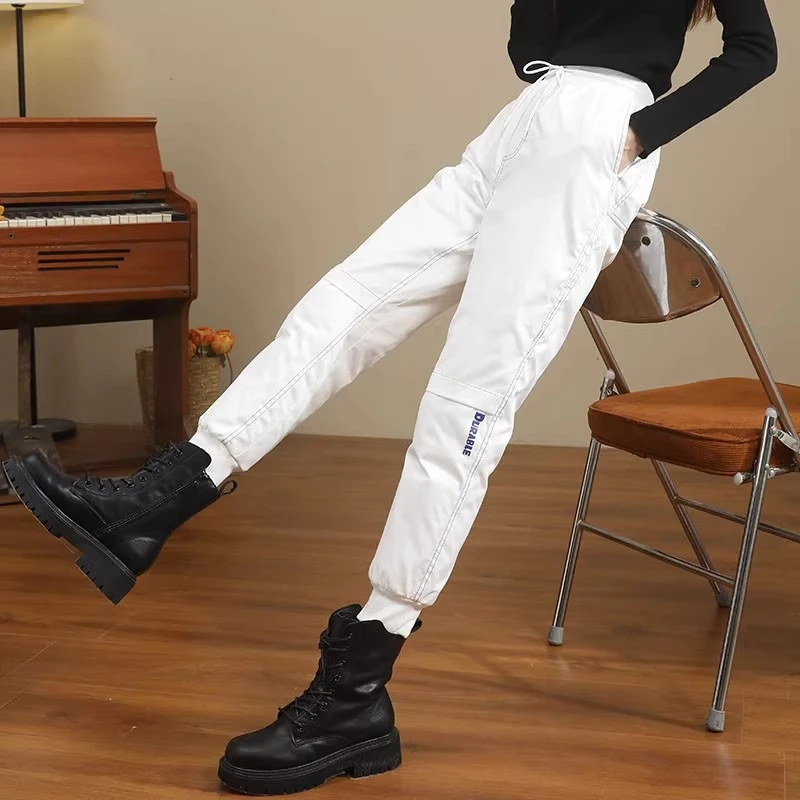 白色羽绒裤女秋冬季外穿2025新款零下40度防寒女士小个子加厚裤