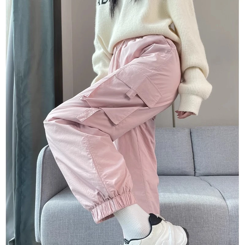 抗寒羽绒裤女外穿冬季2025新款哈尔滨防寒宽松洋气工装东北大棉裤