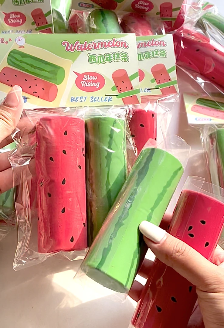 西瓜条年糕条慢回弹松软呼呼一共两根！特别划算捏捏乐解压玩具