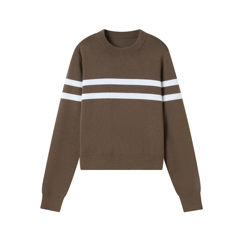 RuǐWáng新贵德国扬子纱极细美丽诺羊毛条纹针织