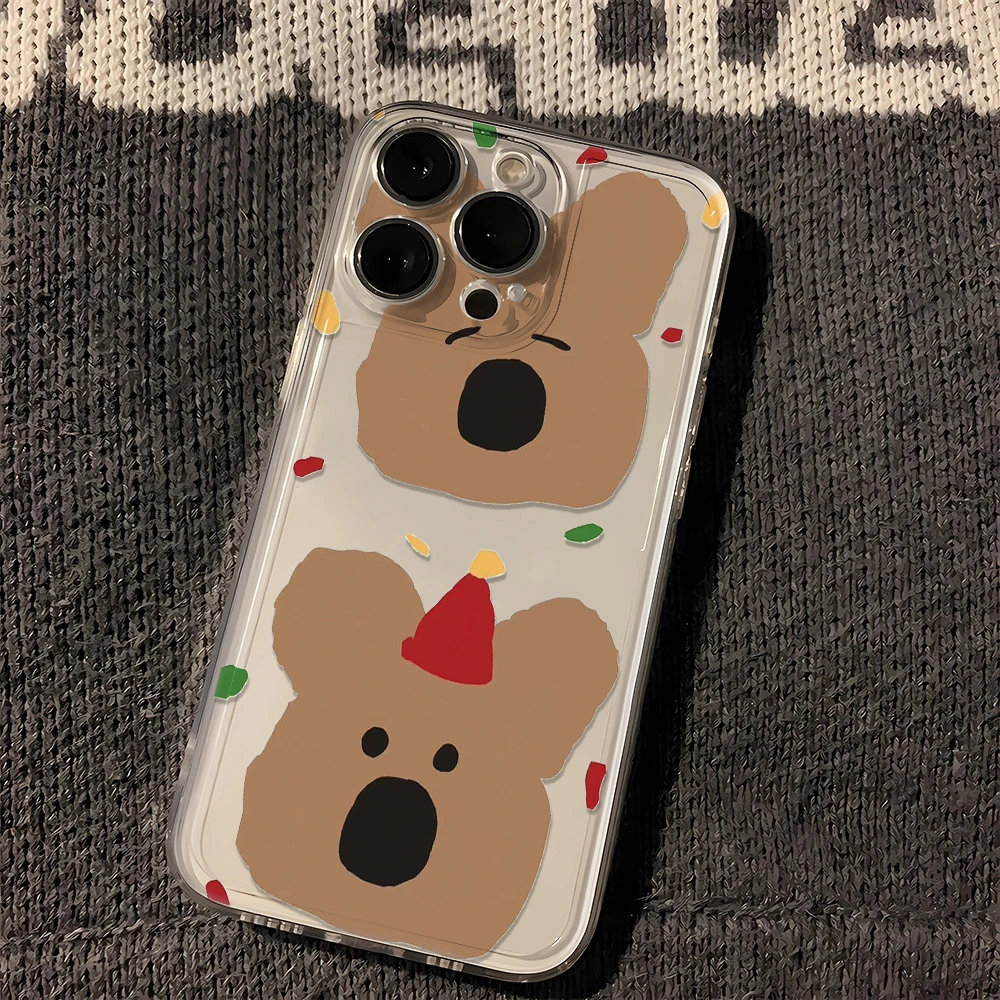 卡通柿子椒熊适用苹果15手机壳iPhone11/12/13/14MINI透明6/7PLUS