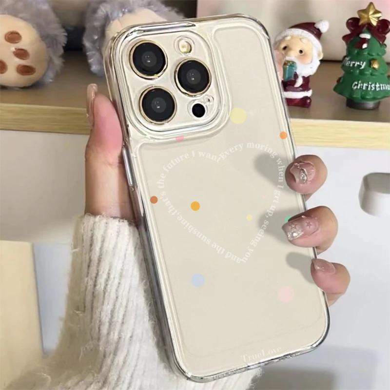 英文爱心适用iPhone15/13苹果14手机壳11/12华为vivo小米oppo软壳