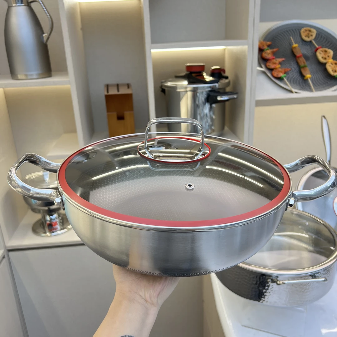 厨行家 30*8.8cm 双面钛不粘锅炒菜锅加厚家用火锅燃气电磁炉通用