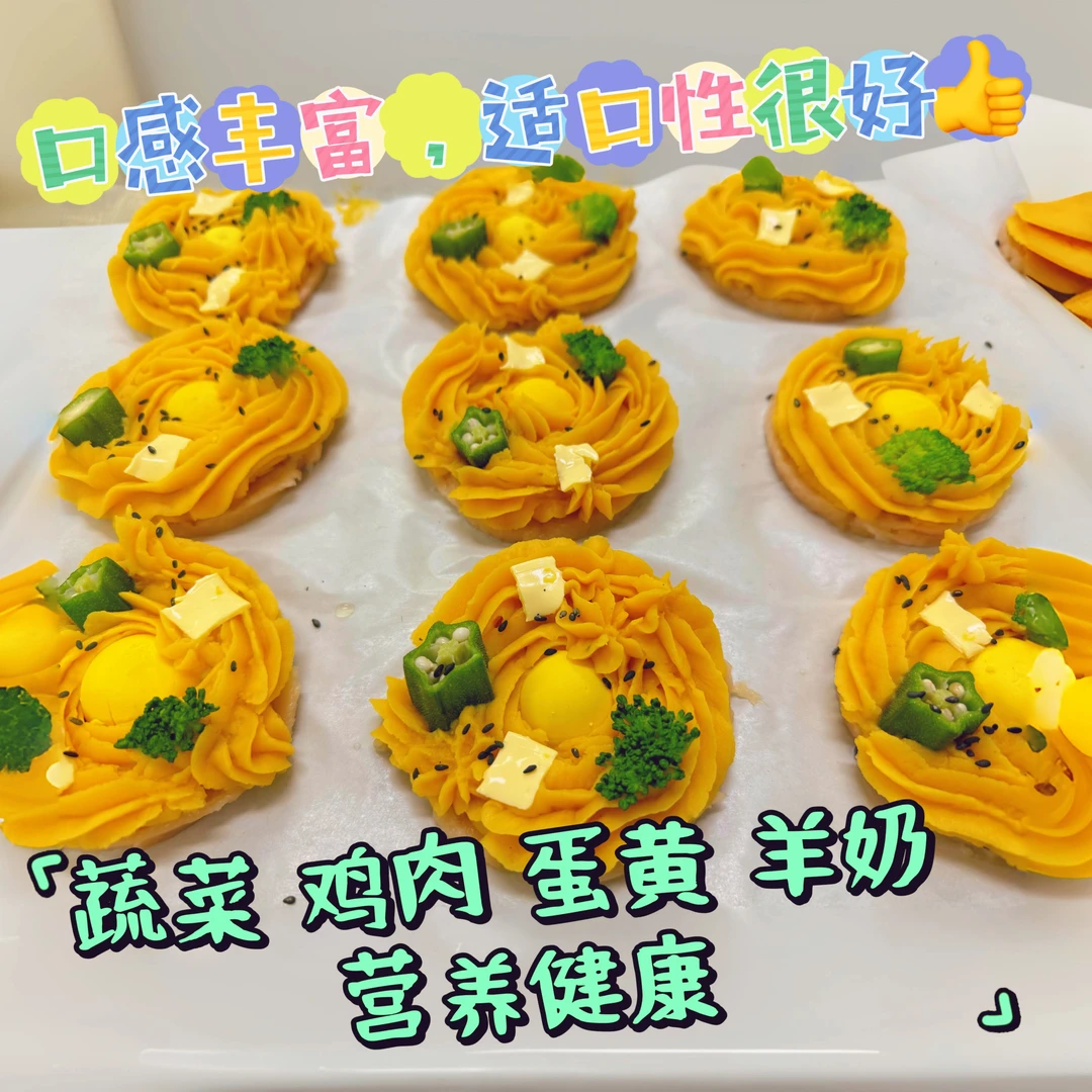 宝石妹妹家烘干狗狗小披萨补充营养磨牙零食鸡肉蛋黄羊奶芝士蔬菜