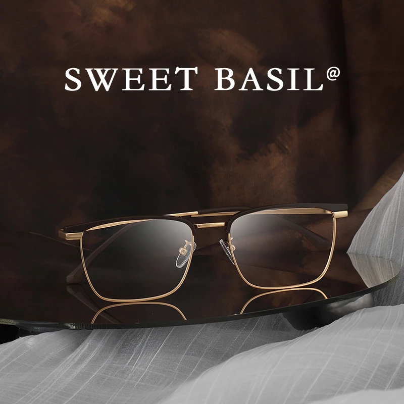 Sweet basil/紫淑理工男方框韩版防辐射超轻蓝光近视散光眼镜大脸