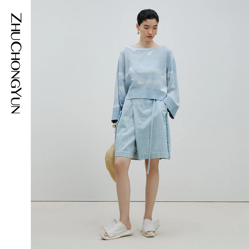 【米儿精选】ZHUCHONGYUN设计感圆领针织上衣C1EG2804M