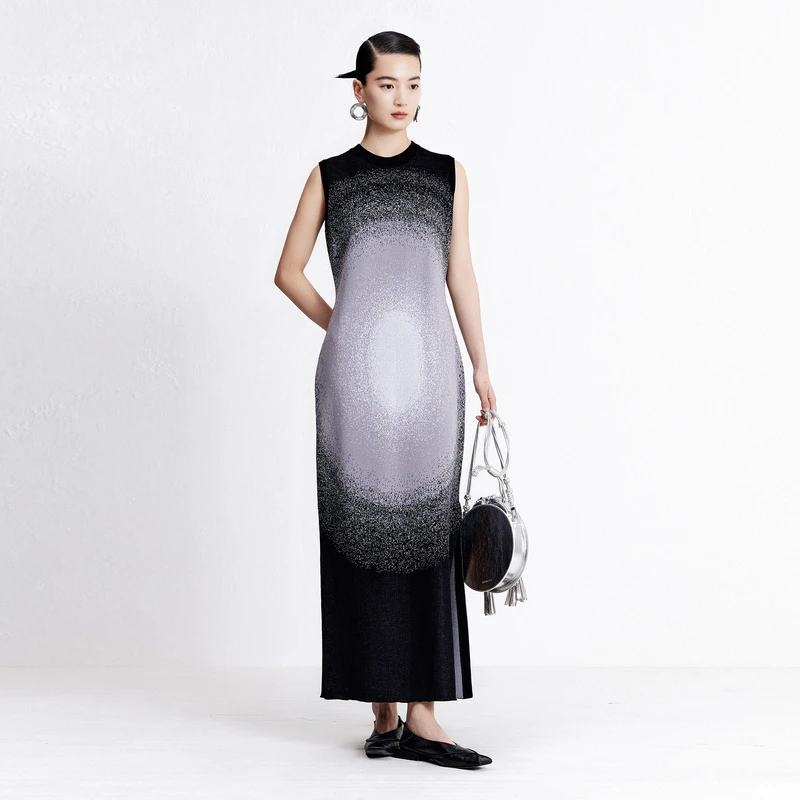 【粉丝专享】ZHUCHONGYUN圆启提花收身无袖连衣裙