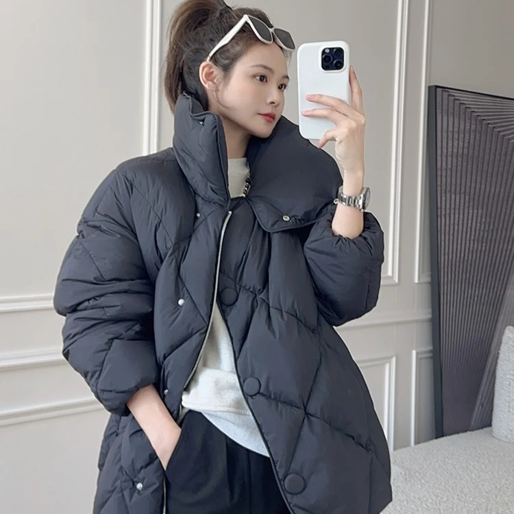 【现货】美洋MEIYANG 可可华夫鹅绒服 侧扣菱形羽绒服保暖外套