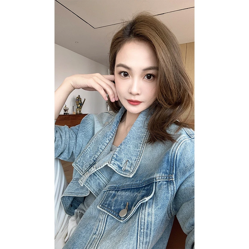 A美洋MEIYANG 摩登汇牛仔外套 赛络纺重工复古斜门襟小众