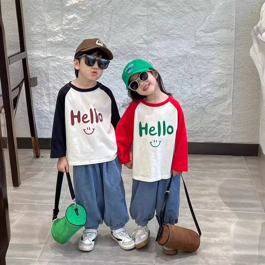 儿童长袖T恤2024秋装韩版中小童卡通动漫插肩上衣宝宝春秋打底衫