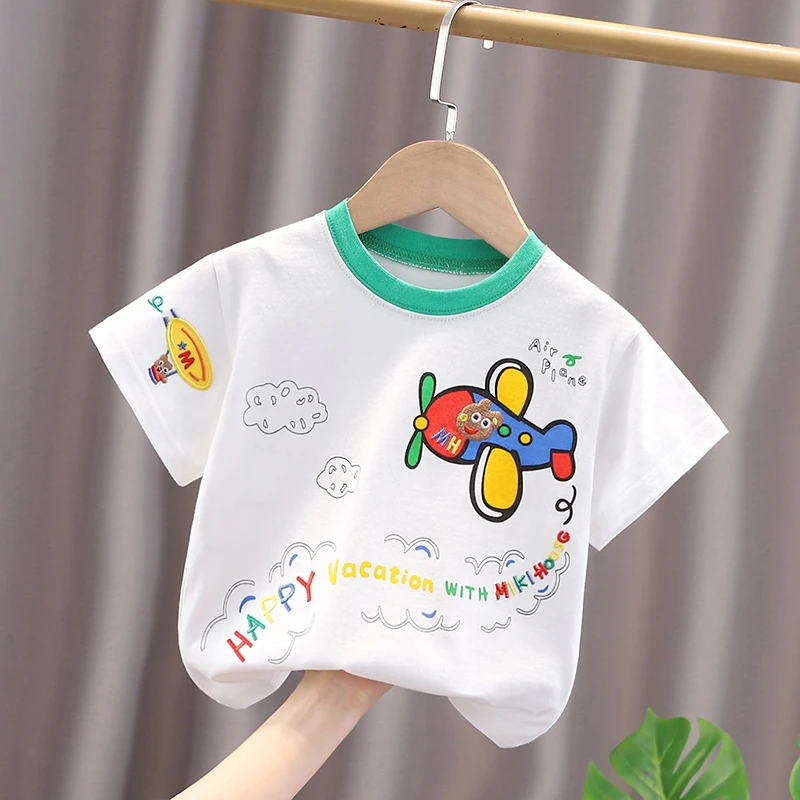 男童短袖t恤2024新款宝宝男孩洋气纯棉半袖儿童上衣小童夏装潮