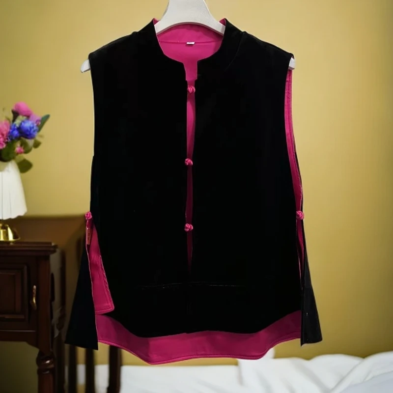 【纯色马甲】新中式国风纯色双面双穿简约百搭显瘦减龄马甲0522